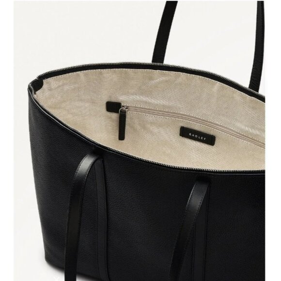 RADLEY London Lynton pebbled leather women's large zip top tote bag - BLACK - Picture 11 of 15
